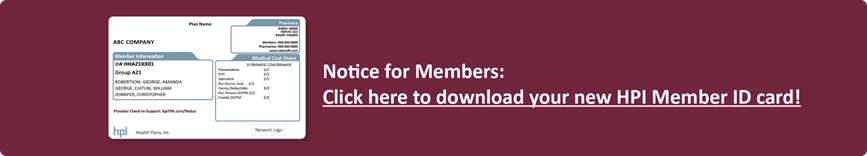 A banner notice for members; click to go to the page to download a member ID card